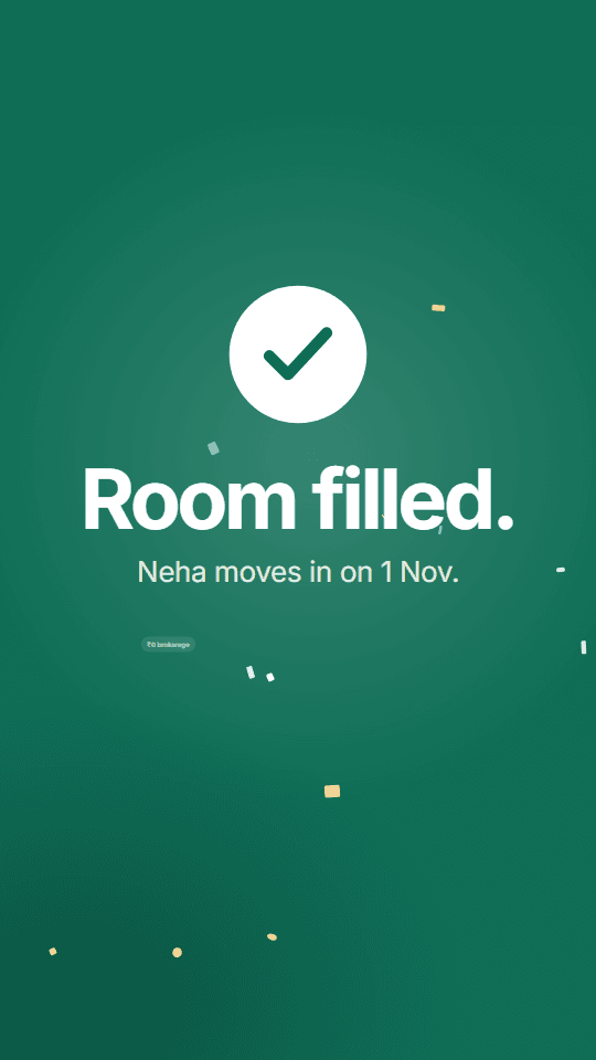 Room filled confirmation